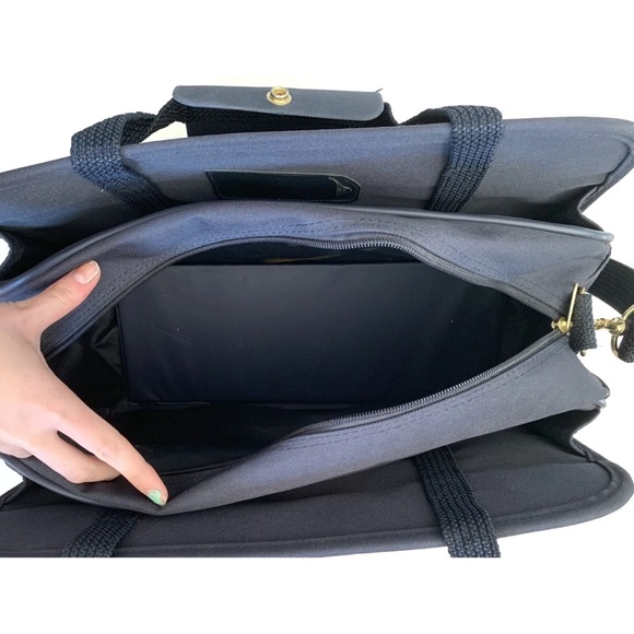 Samsonite Laptop Soft Shell Navy Blue Computer Briefcase Carry On Carrying Bag - Picture 6 of 11